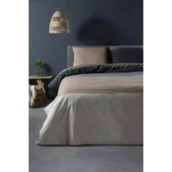 Ten Cate Katoenen Tweepersoons Dekbedovertrek - 200x200/220 - Zig Zag Taupe -Woninginrichting 1000023967 0110
