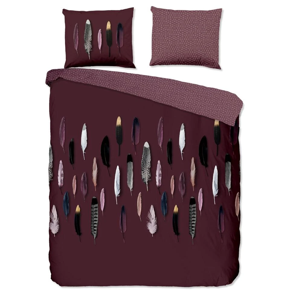 Good Morning Dekbedovertrek "Feathers" - Rood - (140x220 Cm) 3 Good Morning Dekbedovertrek "Feathers" - Rood - (140x220 Cm)