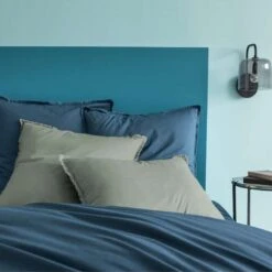 Matt & Rose Set Kussenslopen Blauw - 65 X 65 Cm - Gewassen Katoen -Woninginrichting 1000038496 0103