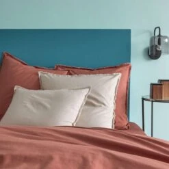 Matt & Rose Set Kussenslopen Terracotta - 50 X 70 Cm - Gewassen Katoen -Woninginrichting 1000038498 0103