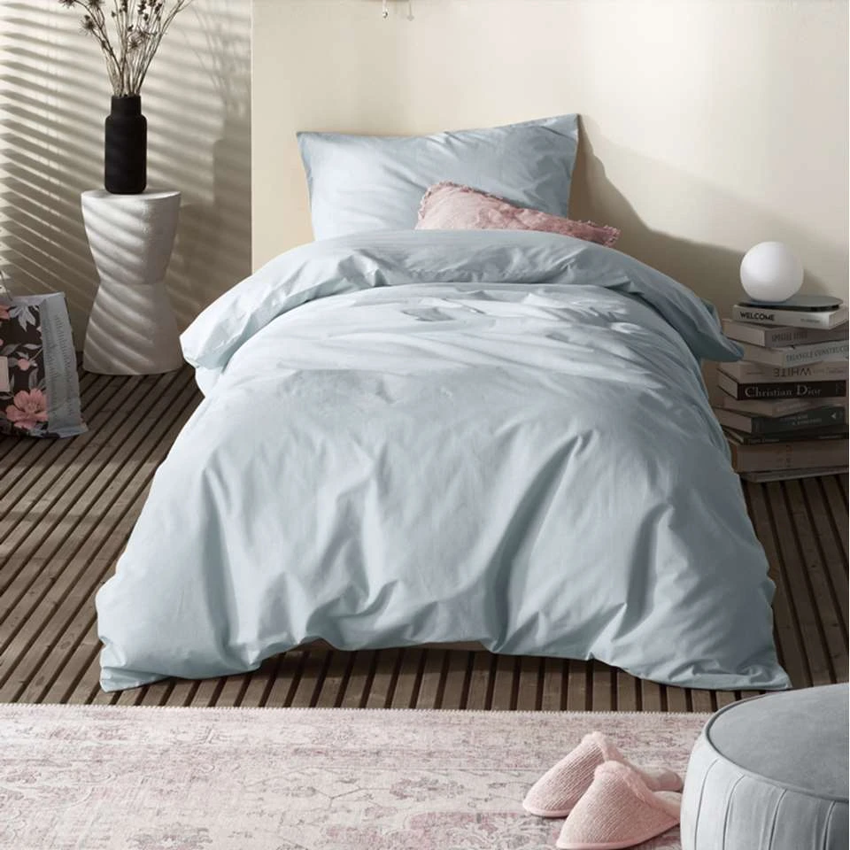 Moodit Dekbedovertrek Basil Stone Blue - Eenpersoons - 140 X 220 Cm - Katoen 4 Moodit Dekbedovertrek Basil Stone Blue - Eenpersoons - 140 X 220 Cm - Katoen - Afbeelding 2