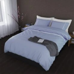 Flanellen Romanette Dekbedovertrek Duchesse Blauw/Wit-240 X 200/220 Cm -Woninginrichting 1000057425 0102