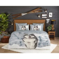Good Morning Dekbedovertrek "Husky" - Grijs - (200x220 Cm) -Woninginrichting 1000061624 0101