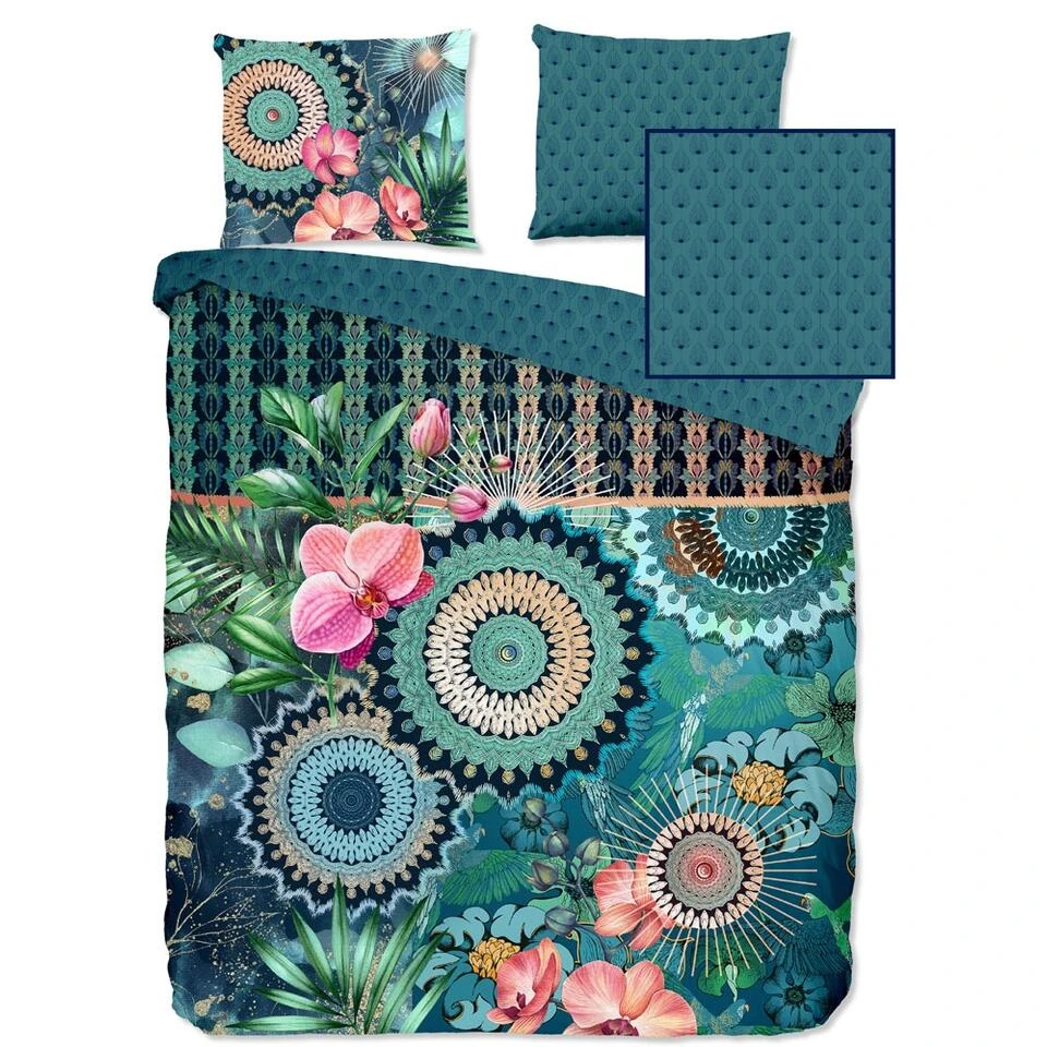 HIP Dekbedovertrek "Valdez" - Petrol - (140x220 Cm) 3 HIP Dekbedovertrek "Valdez" - Petrol - (140x220 Cm)