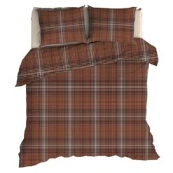 Romanette Flanellen Dekbedovertrek Stirling Roestbruin-Lits-jumeaux (240 X 20...