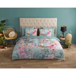 Good Morning Dekbedovertrek "Emma" - Aqua - (140x220 Cm) -Woninginrichting 1000092755 0101