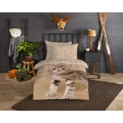 Good Morning Dekbedovertrek "Kitty" - Zand - (140x220 Cm) -Woninginrichting 1000097043 0101