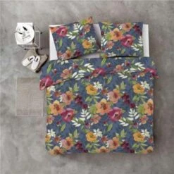 Byrklund - Dekbedovertrek Flowering Peonies - 240x220 Cm - Blauw -Woninginrichting 1204580186 0102