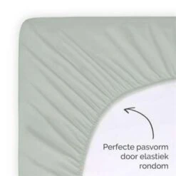 Byrklund - Hoeslaken Katoen - 90x220 Cm - Grijsgroen -Woninginrichting 1402748260 0103