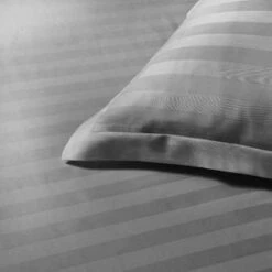 Papillon Dekbedovertrek Satijn Streep - 140x200/220 Cm - Grijs -Woninginrichting 1717213383 0102