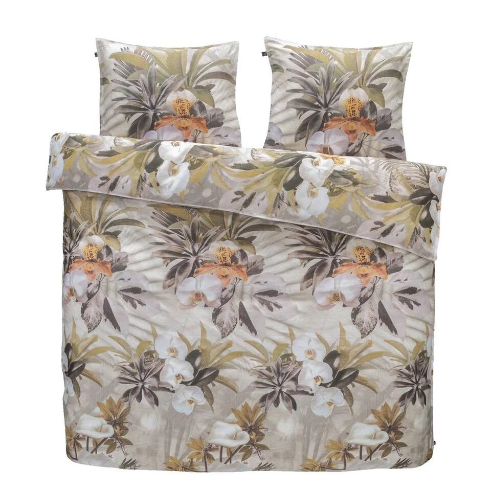 Comfort Dekbedovertrek Malene Bloemen - Taupe - 240x200/220 Cm 3 Comfort Dekbedovertrek Malene Bloemen - Taupe - 240x200/220 Cm