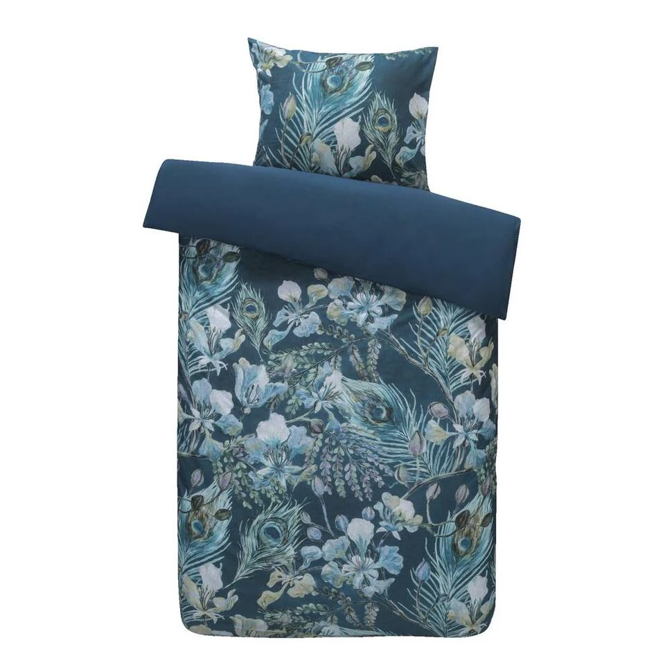 Royal Dekbedovertrek Amari Botanisch - Blauw - 140x200/220 Cm 3 Royal Dekbedovertrek Amari Botanisch - Blauw - 140x200/220 Cm
