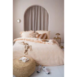 Dindi Home Dekbedovertrek Sleepover Party Ruiten - Roze - 140x200/220 Cm -Woninginrichting 31106104 9050