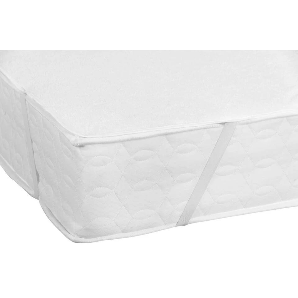 Waterdichte Matrasbeschermer Badstof - Wit - 90x200 Cm 4 Waterdichte Matrasbeschermer Badstof - Wit - 90x200 Cm - Afbeelding 2